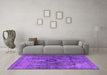 Machine Washable Oriental Purple Industrial Area Rugs in a Living Room, wshurb1839pur