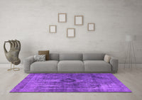 Machine Washable Oriental Purple Industrial Rug, wshurb1839pur