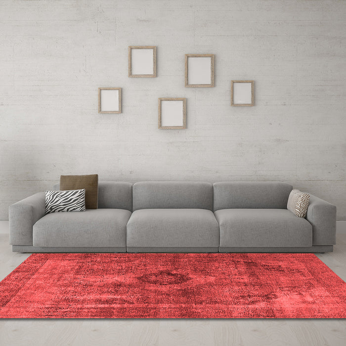 Industrial Red Washable Rugs