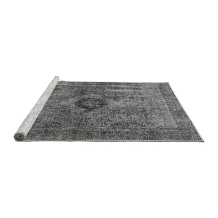Sideview of Machine Washable Oriental Gray Industrial Rug, wshurb1839gry