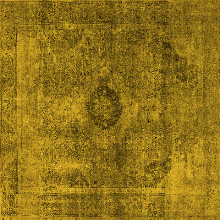 Square Oriental Yellow Industrial Rug, urb1839yw