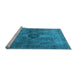 Sideview of Machine Washable Oriental Light Blue Industrial Rug, wshurb1839lblu