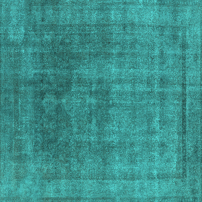 Square Machine Washable Oriental Turquoise Industrial Area Rugs, wshurb1840turq