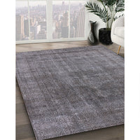 Mid-Century Modern Carbon Gray Oriental Rug, urb1840