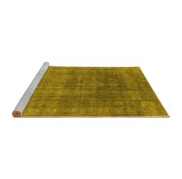 Sideview of Machine Washable Oriental Yellow Industrial Rug, wshurb1840yw