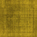 Square Machine Washable Oriental Yellow Industrial Rug, wshurb1840yw