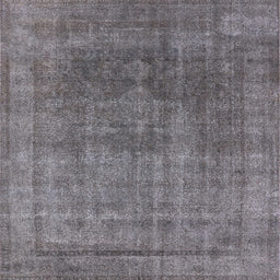 Square Machine Washable Industrial Modern Carbon Gray Rug, wshurb1840