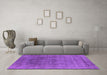 Machine Washable Oriental Purple Industrial Area Rugs in a Living Room, wshurb1840pur