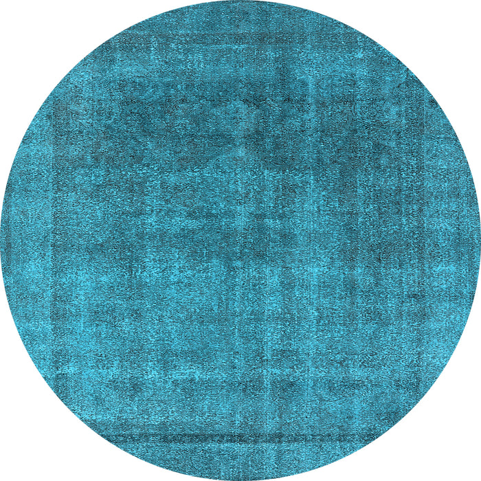 Round Oriental Light Blue Industrial Rug, urb1840lblu
