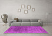 Machine Washable Oriental Pink Industrial Rug in a Living Room, wshurb1840pnk