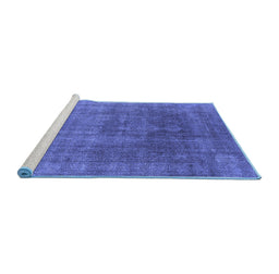 Sideview of Machine Washable Oriental Blue Industrial Rug, wshurb1840blu