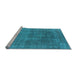 Sideview of Machine Washable Oriental Light Blue Industrial Rug, wshurb1840lblu