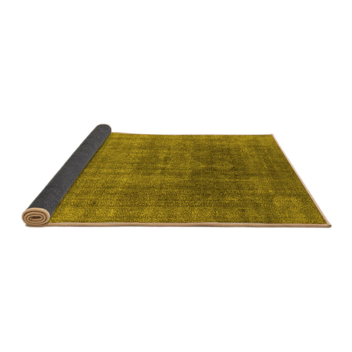 Sideview of Oriental Yellow Industrial Rug, urb1840yw