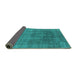 Sideview of Oriental Turquoise Industrial Rug, urb1840turq