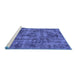 Sideview of Machine Washable Oriental Blue Industrial Rug, wshurb1841blu