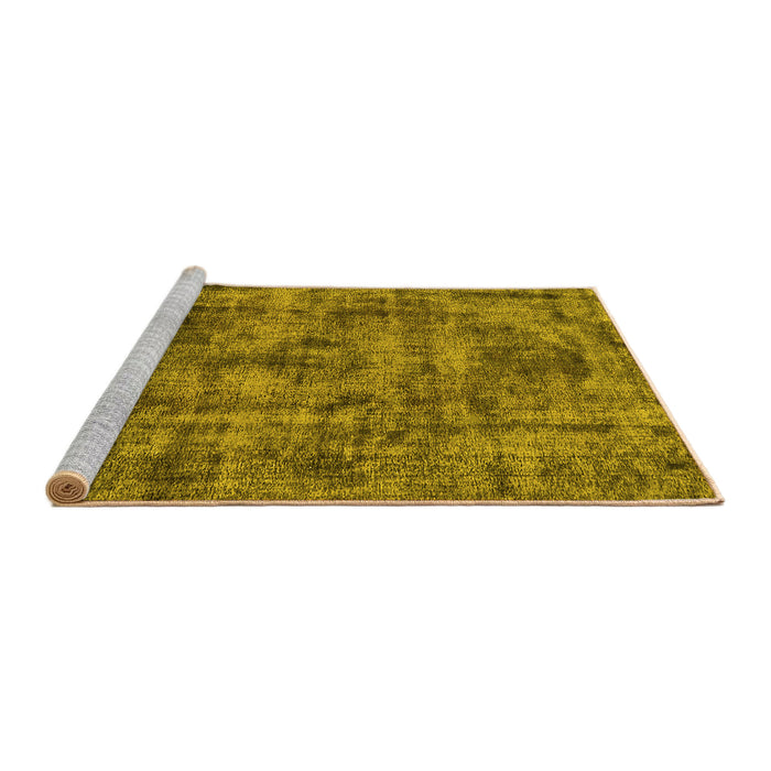 Sideview of Machine Washable Oriental Yellow Industrial Rug, wshurb1841yw