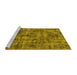 Sideview of Machine Washable Oriental Yellow Industrial Rug, wshurb1841yw