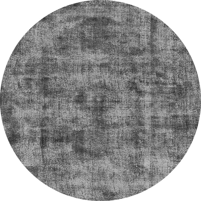 Round Oriental Gray Industrial Rug, urb1841gry
