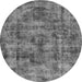 Round Oriental Gray Industrial Rug, urb1841gry