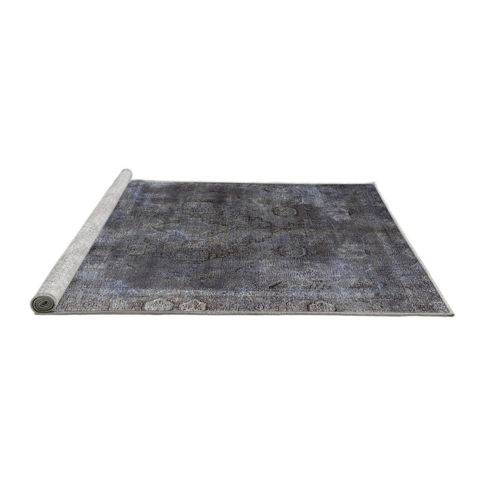 Sideview of Machine Washable Industrial Modern Gray Rug, wshurb1842