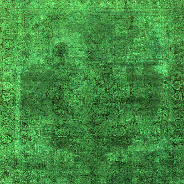 Square Oriental Green Industrial Rug, urb1842grn