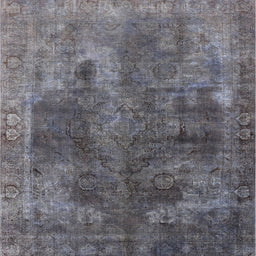 Square Machine Washable Industrial Modern Gray Rug, wshurb1842