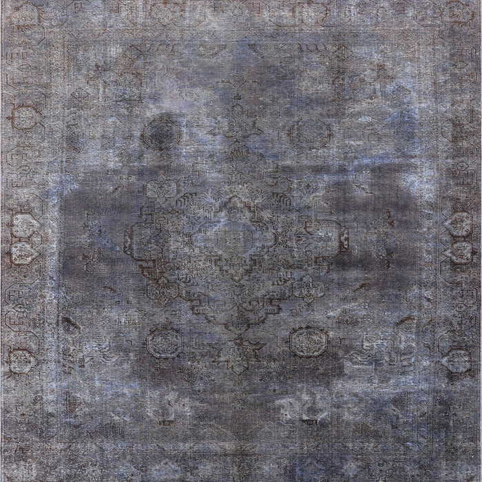 Square Machine Washable Industrial Modern Gray Rug, wshurb1842