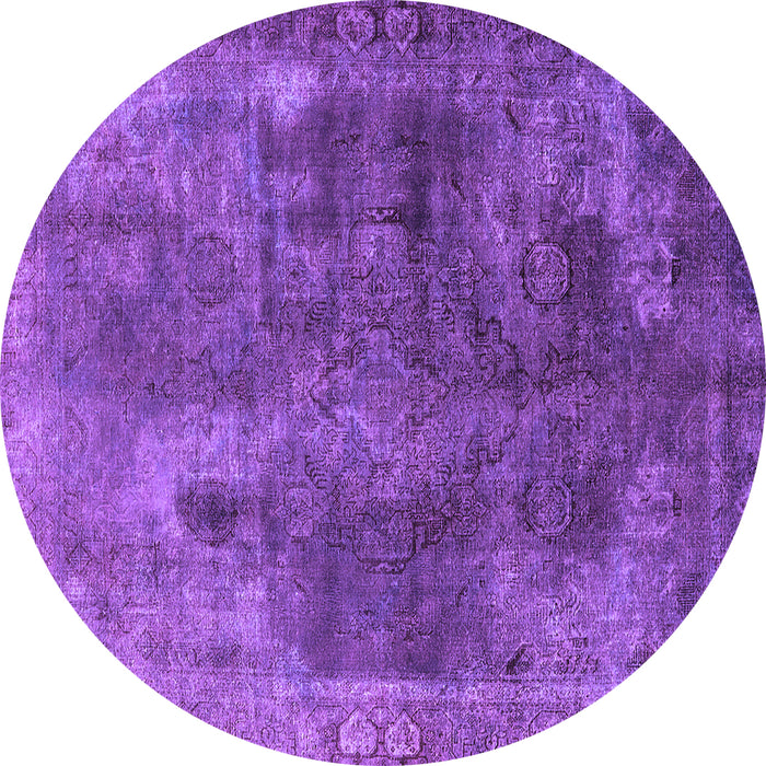 Round Oriental Purple Industrial Rug, urb1842pur