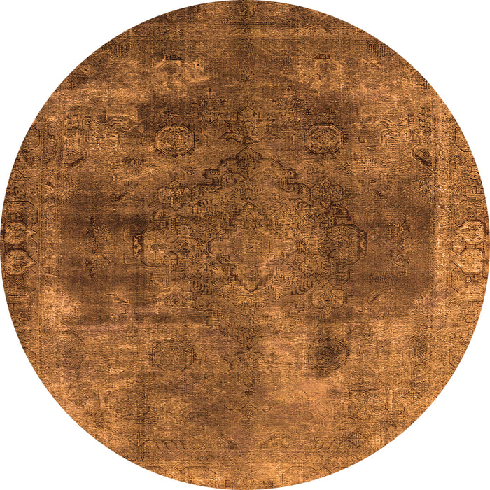 Round Oriental Orange Industrial Rug, urb1842org