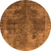 Round Oriental Orange Industrial Rug, urb1842org