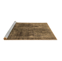 Sideview of Machine Washable Oriental Brown Industrial Rug, wshurb1842brn