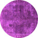 Round Oriental Pink Industrial Rug, urb1842pnk