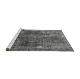 Sideview of Machine Washable Oriental Gray Industrial Rug, wshurb1842gry