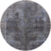 Round Mid-Century Modern Gray Oriental Rug, urb1842