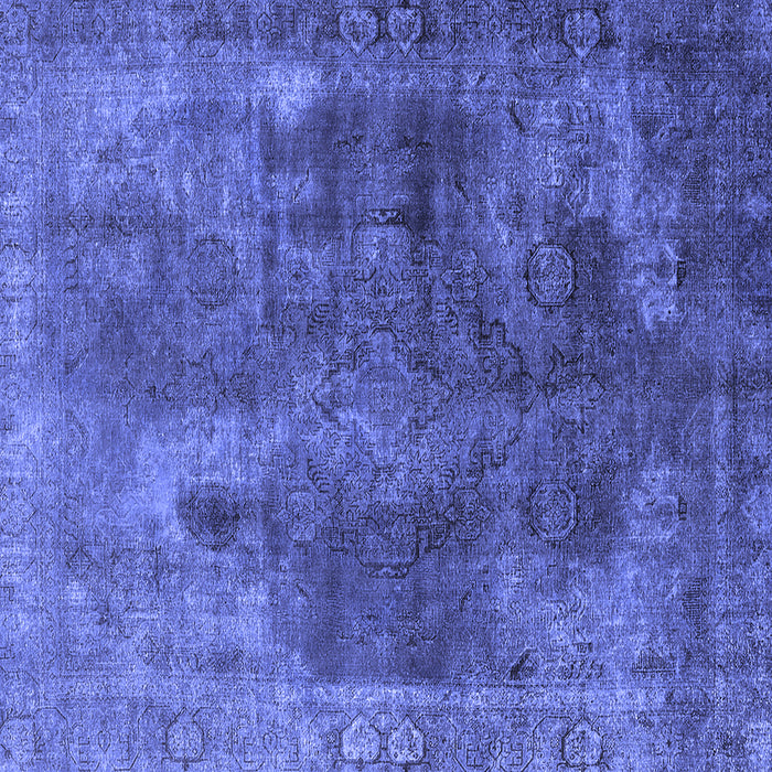 Square Machine Washable Oriental Blue Industrial Rug, wshurb1842blu