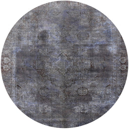 Round Machine Washable Industrial Modern Gray Rug, wshurb1842