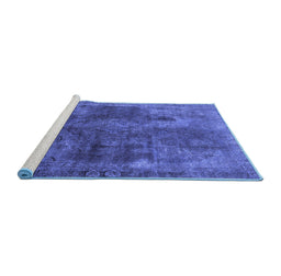 Sideview of Machine Washable Oriental Blue Industrial Rug, wshurb1842blu