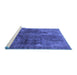 Sideview of Machine Washable Oriental Blue Industrial Rug, wshurb1842blu