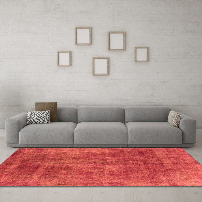 Machine Washable Oriental Orange Industrial Area Rugs in a Living Room, wshurb1843org