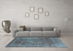 Machine Washable Oriental Turquoise Industrial Area Rugs in a Living Room,, wshurb1843turq
