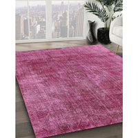 Mid-Century Modern Dark Hot Pink Oriental Rug, urb1843