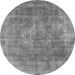 Round Oriental Gray Industrial Rug, urb1843gry