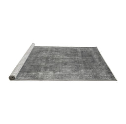 Sideview of Machine Washable Oriental Gray Industrial Rug, wshurb1843gry
