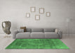 Machine Washable Oriental Emerald Green Industrial Area Rugs in a Living Room,, wshurb1843emgrn