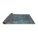 Sideview of Oriental Turquoise Industrial Rug, urb1843turq