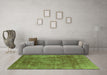 Machine Washable Oriental Green Industrial Area Rugs in a Living Room,, wshurb1843grn