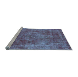 Sideview of Machine Washable Oriental Light Blue Industrial Rug, wshurb1843lblu