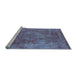 Sideview of Machine Washable Oriental Light Blue Industrial Rug, wshurb1843lblu