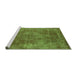 Sideview of Machine Washable Oriental Green Industrial Area Rugs, wshurb1843grn