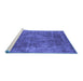 Sideview of Machine Washable Oriental Blue Industrial Rug, wshurb1843blu